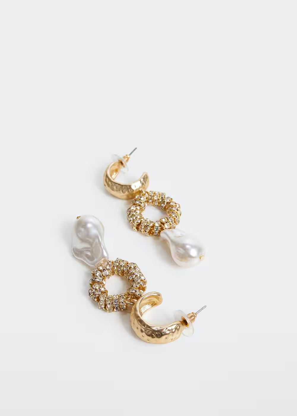Pearl-effect crystal earrings -  Women | Mango USA | MANGO (US)