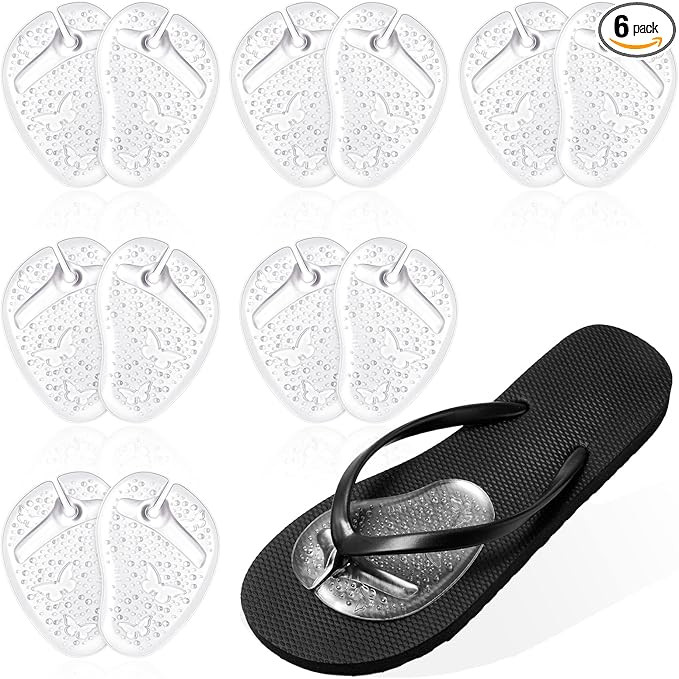 6 Pairs Gel Pads for Thong Sandals Toe Protectors Metatarsal Forefoot Cushion Inserts Foot Pads N... | Amazon (US)