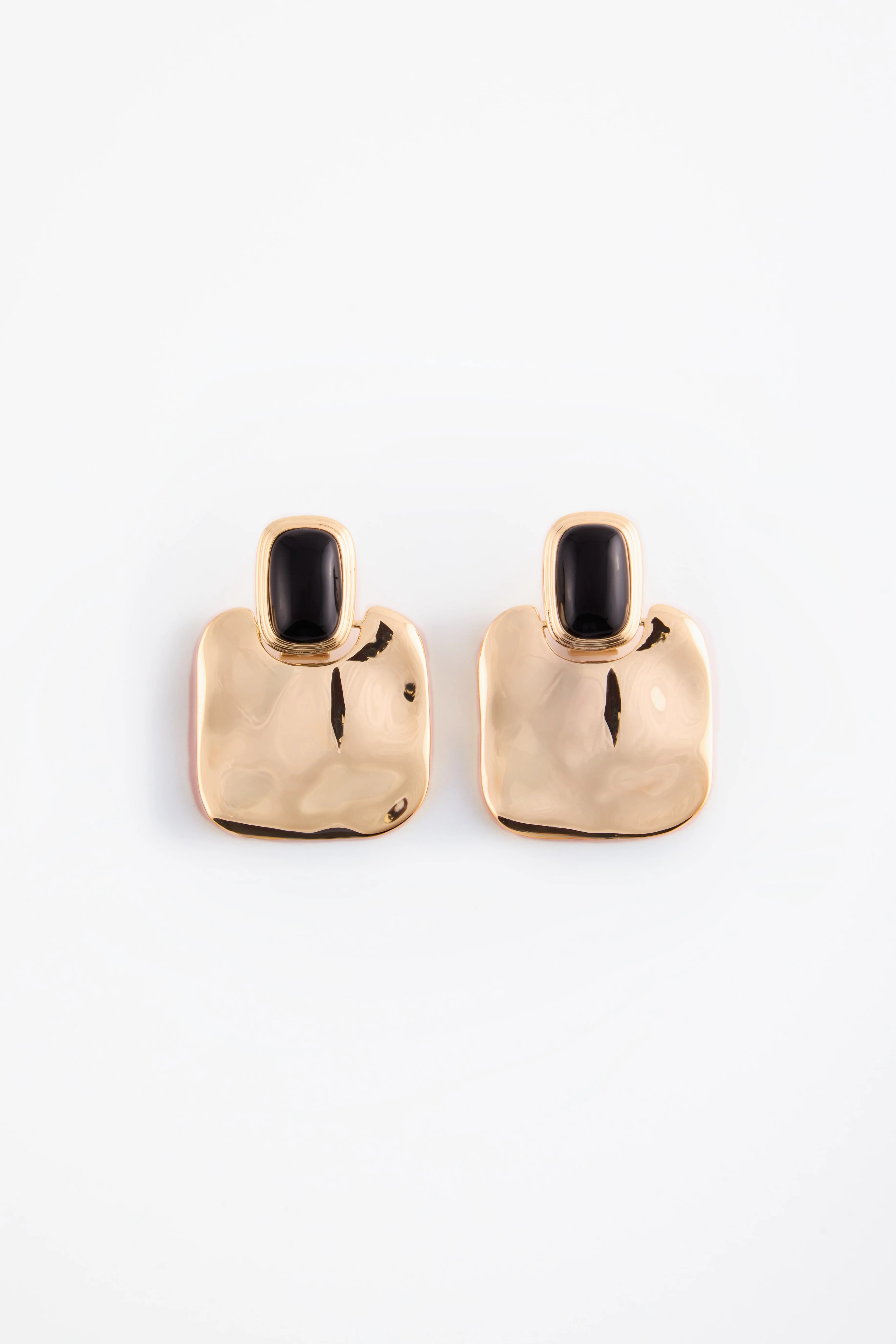 Stone Drop Earring (Gold/Black) | SAME