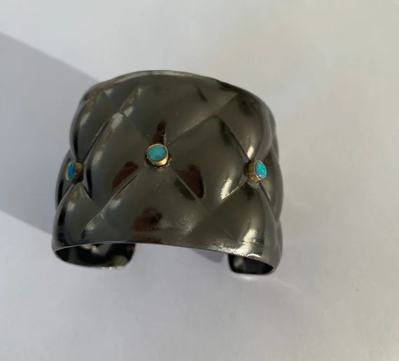 Super Woman Black Rhodium and Opal Quilt Bracelet | Etsy | Etsy (US)