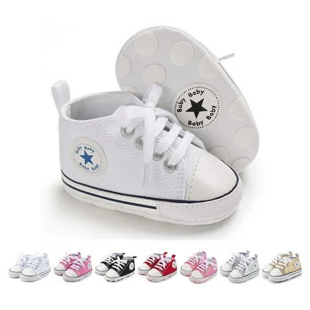 HsdsBebe Baby Girls Boys Shoes Infant Canvas Sneakers High-Top Ankle for Unisex Newborn 0-18M | Walmart (US)