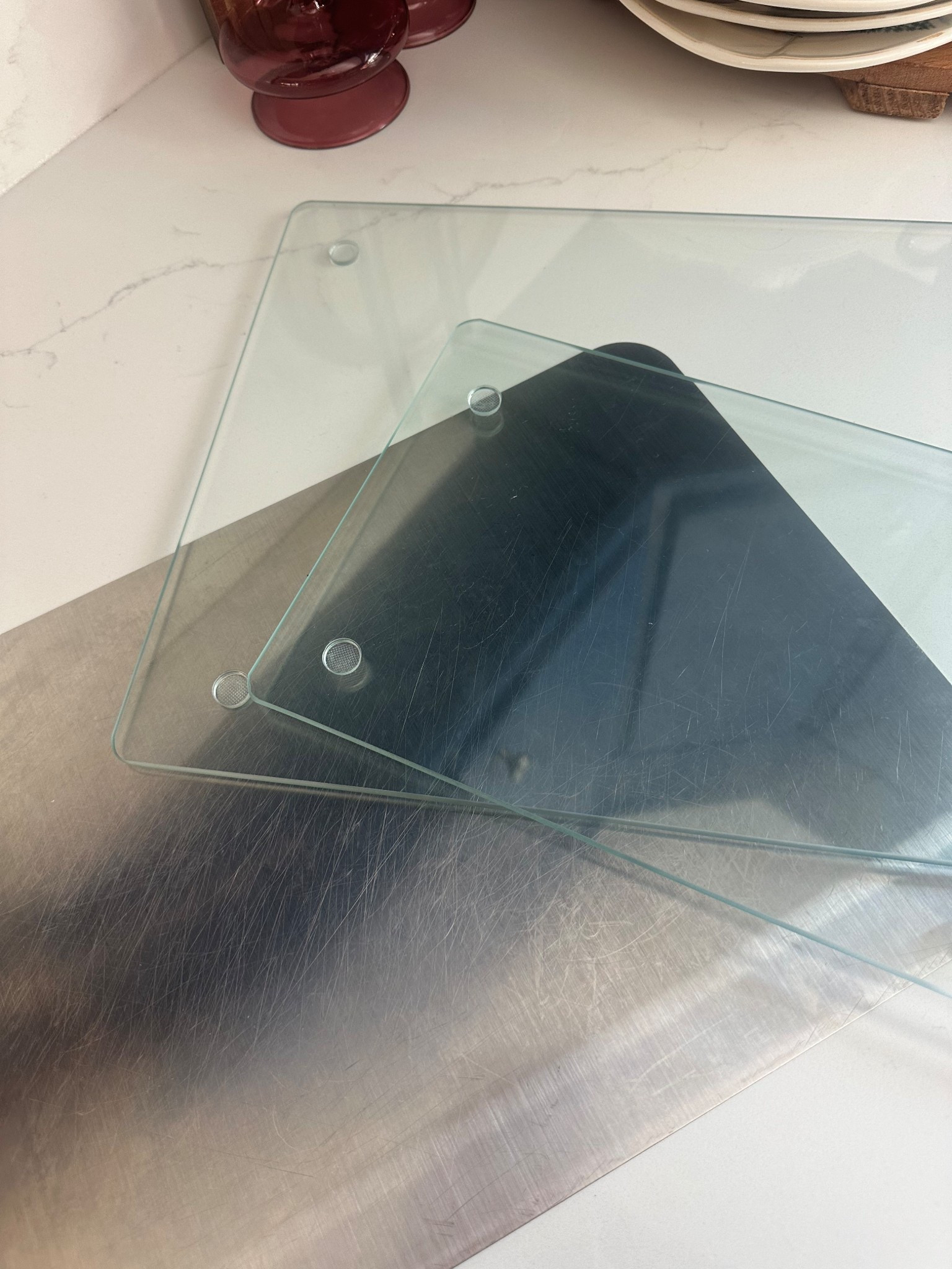 Stainless steel and glass cutting boards! My new go to! 

#LTKHome #LTKGiftGuide #LTKFindsUnder50