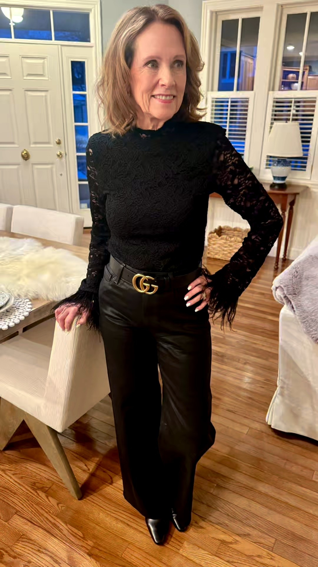 We are true fans of the Paige Aneesa Jeans but the coated jean might be our favorite!  The coated finish elevates the entire look… but seriously can be dressed down with a blouse, jean shirt or simple crew neck sweater.
It is a high rise wide leg jean and runs true to size… Val is wearing a 27. 
On sale now too!


#LTKootd #LTKOver40 #LTKSeasonal