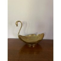 Vintage Brass Swan Bowl, 1970's Figurine, Bowl Decorative Mid Century Decor | Etsy (US)