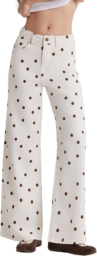 SUUKSESS MovaFit High Waisted Wide Leg Jeans Stretchy Baggy Denim Pant | Amazon (US)