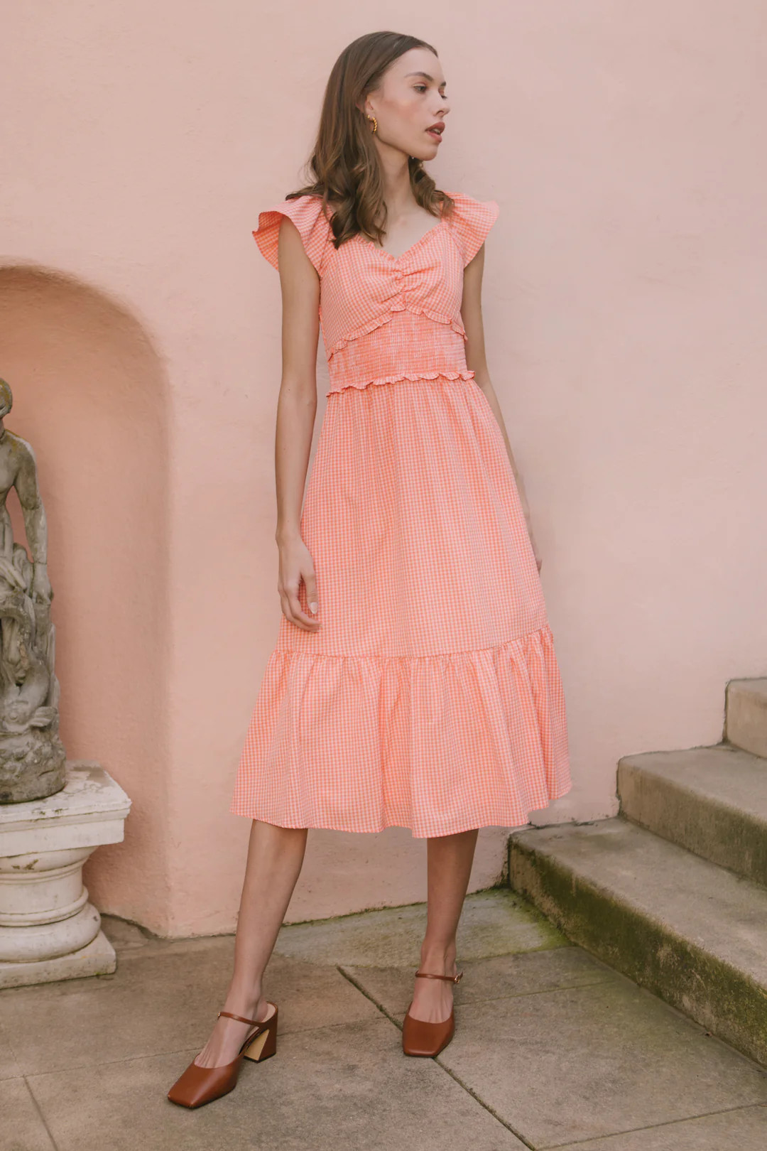 Gidget Dress in Orange Gingham | Ivy City Co