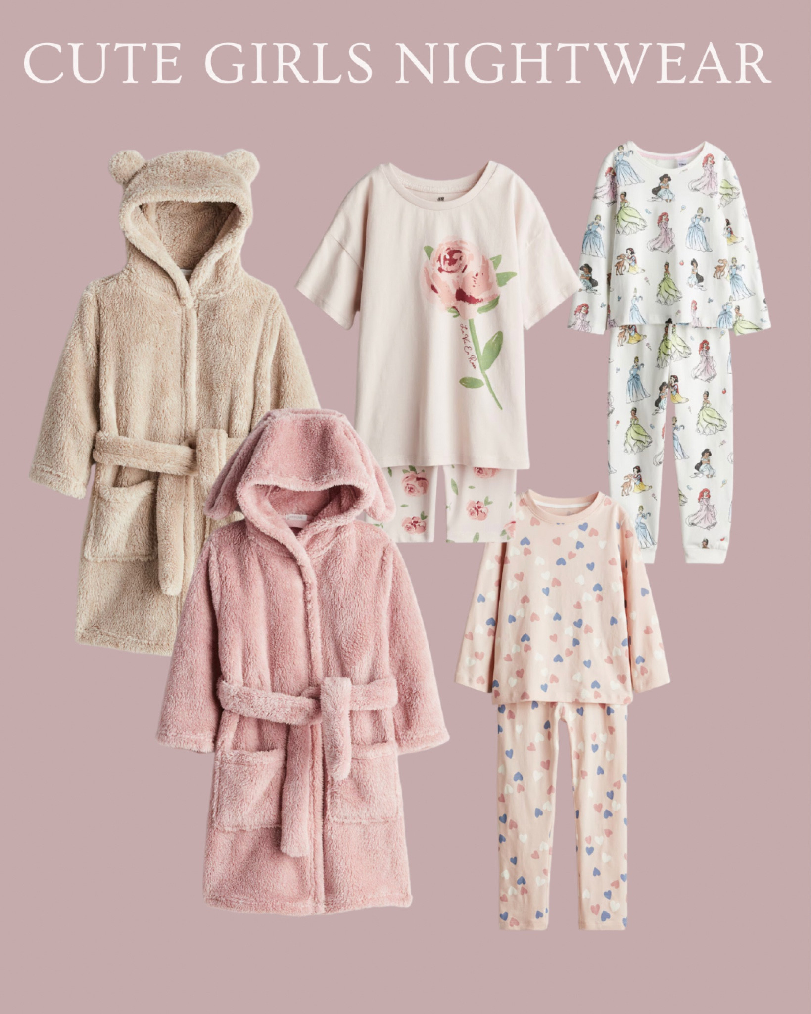 Cute nightwear for girls 💗
.
Dressing gown - bath robe - pajamas - pjs - girls pajamas - Disney pajamas - pink pajamas - h and m kids - H&M girls - 

#LTKFindsUnder50 #LTKKids