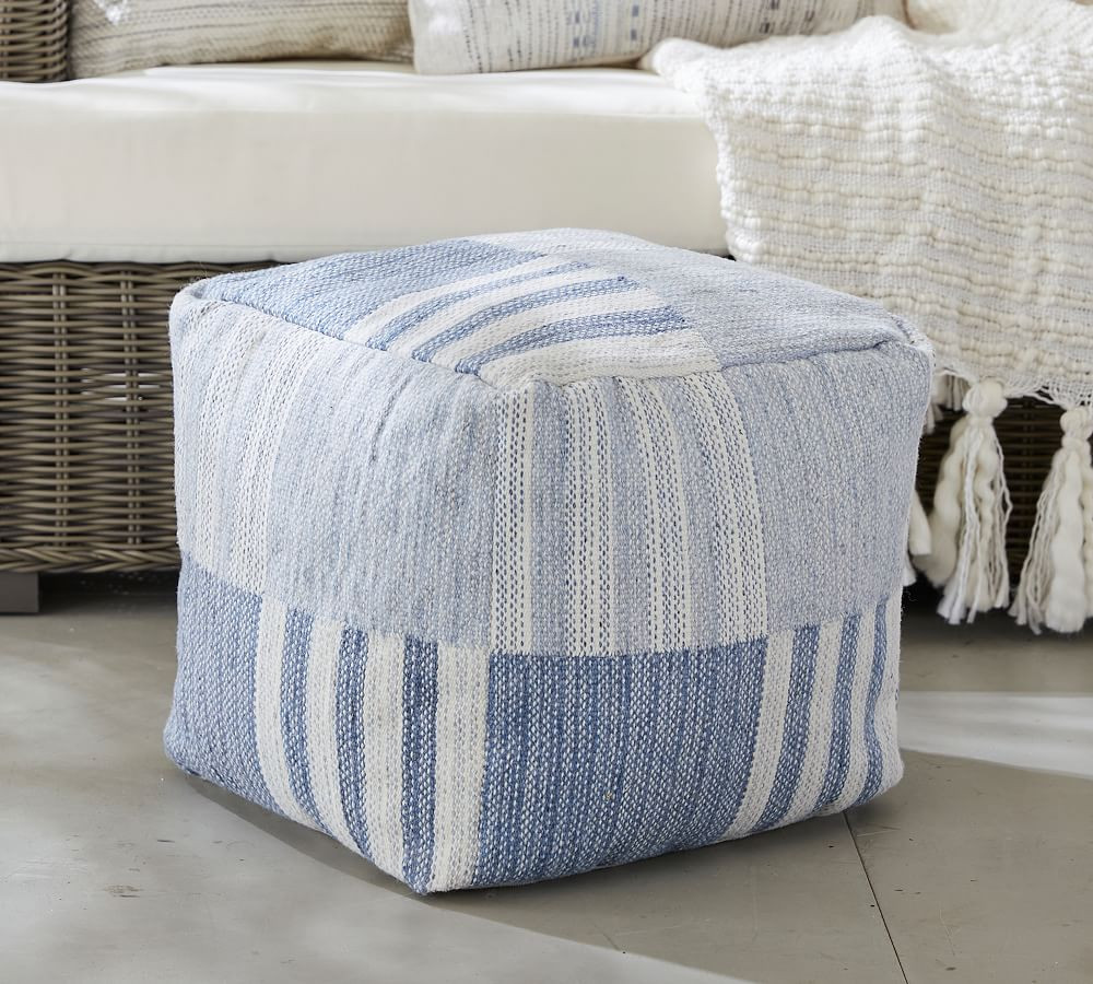 Nova Indoor/Outdoor Patchwork Pouf | Pottery Barn (US)