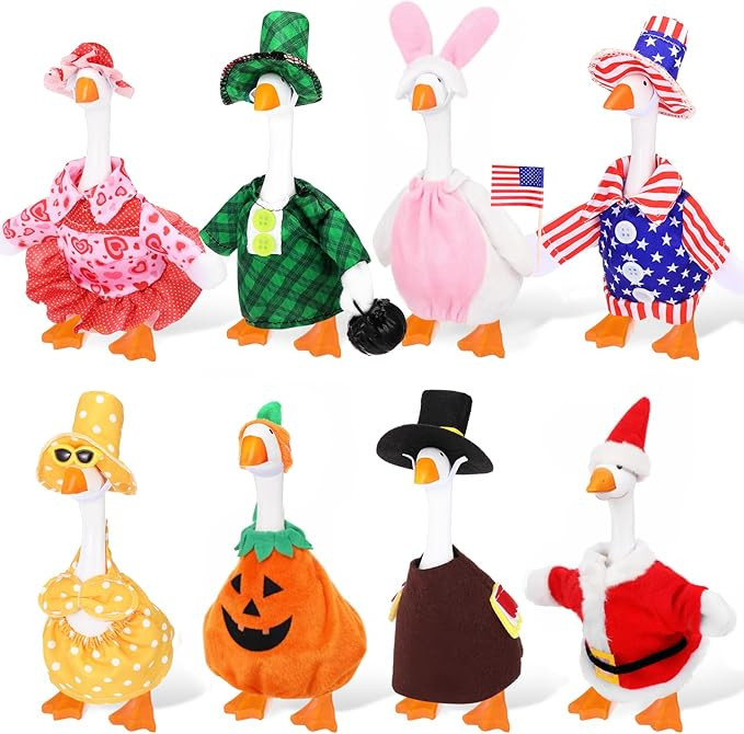 8 Set Holiday Porch Goose Outfits 250th Anniversary Summer 4th of July Fall Halloween Christmas V... | Amazon (US)