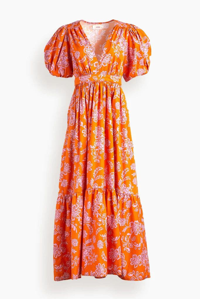 Larkyn Dress in Tropicana Orange | Hampden Clothing