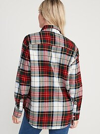 Long-Sleeve Plaid Flannel Boyfriend Tunic Shirt for Women | Old Navy (US)