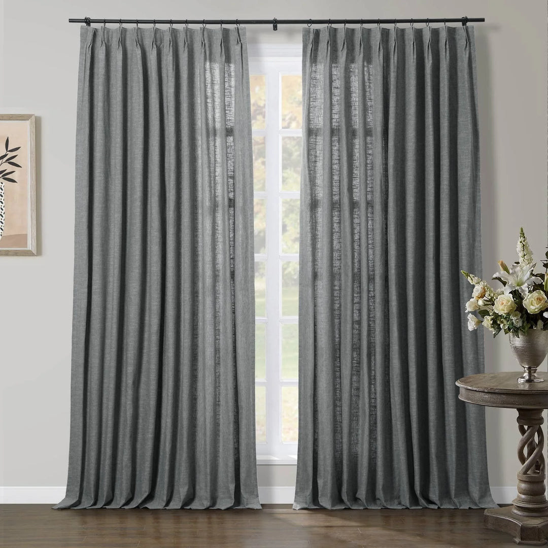 Sia Linen Curtains & Drapes French Pleated | Tailorvibe