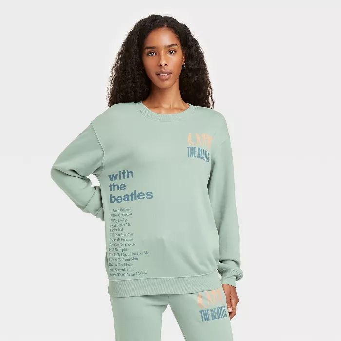 Women's With The Beatles Graphic Sweatshirt - Green | Target