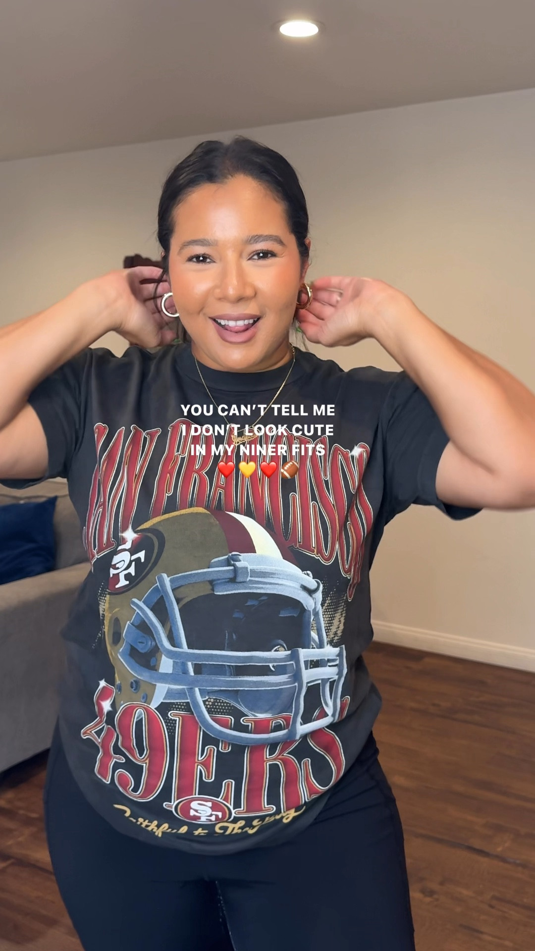 Just a casual gameday outfit! Football is back on and I’m rocking my Niner gear. I love this oversized tee from Abercrombie. The quality is amazing. Paired it with my go to leggings and my vans. 

Shirt - medium (men’s shirt- runs big)
Leggings- medium 

Fall outfit , fall inspo , fall outfits , easy fall outfit , Casual outfit , gameday outfit , football outfit , oversized tee, leggings, vans, easy outfit inspo , affordable leggings , midsize outfit , midsize style , mom outfit idea, niner gear, niners shirt 

#LTKStyleTip #LTKSeasonal #LTKMidsize