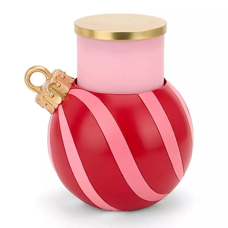 Red and Pink Ornament 3-Wick Jar Candle Holder | Kirklands Home | Kirklands
