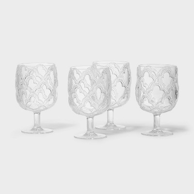4pc Acrylic Goblets Clear - Roller Rabbit x Target | Target