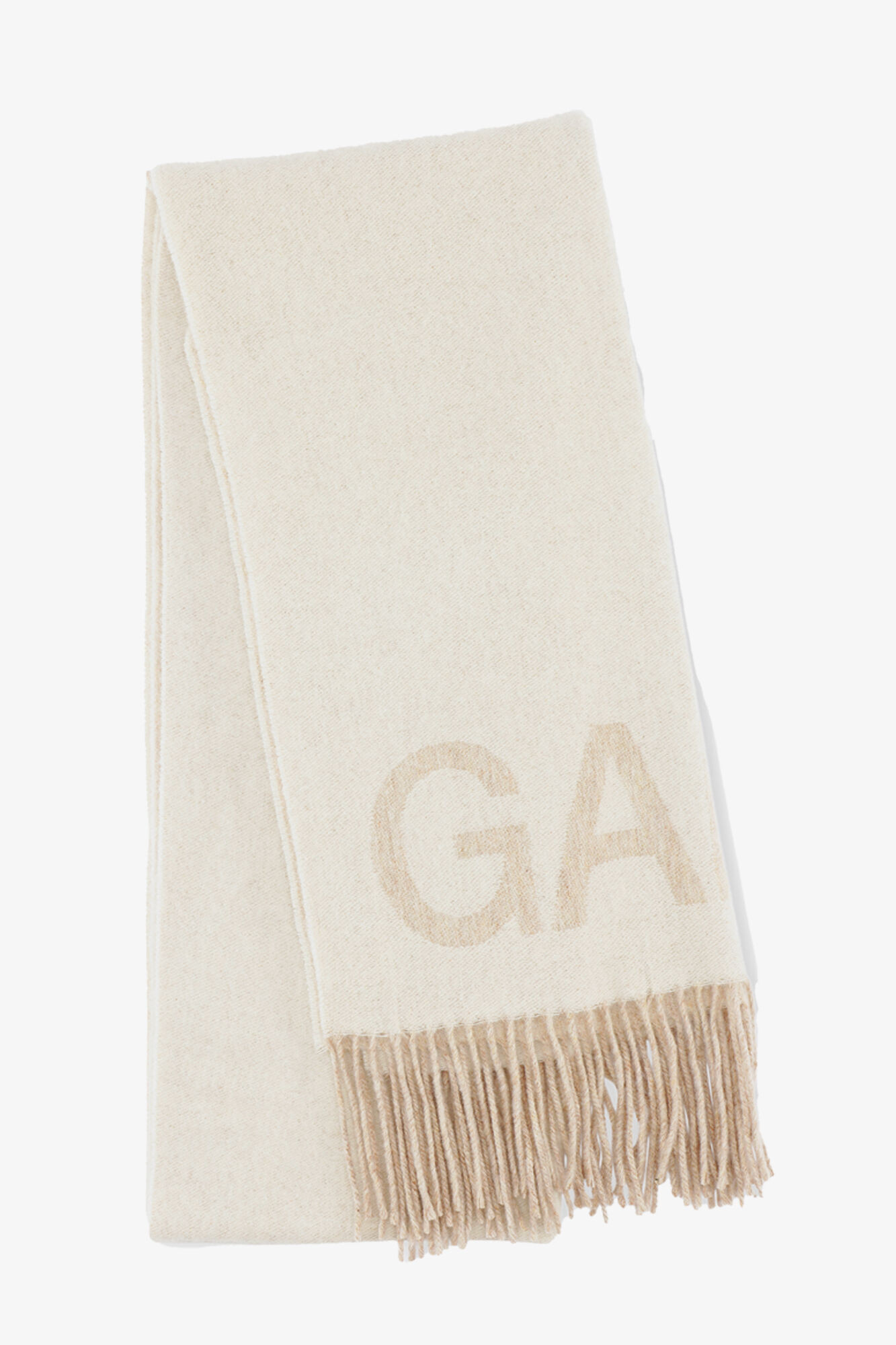 Ivory Fringed Scarf | Ganni