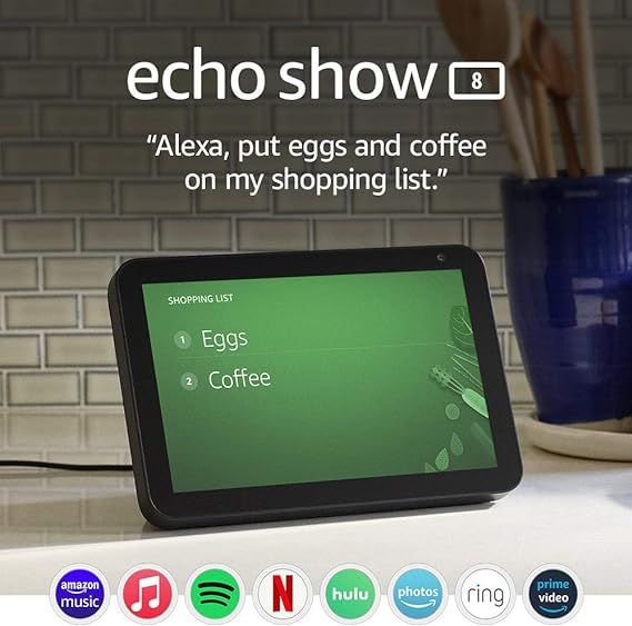 Echo Show 8 (1st Gen, 2019 release) -- HD smart display with Alexa – Unlimited Cloud Photo Stor... | Amazon (US)