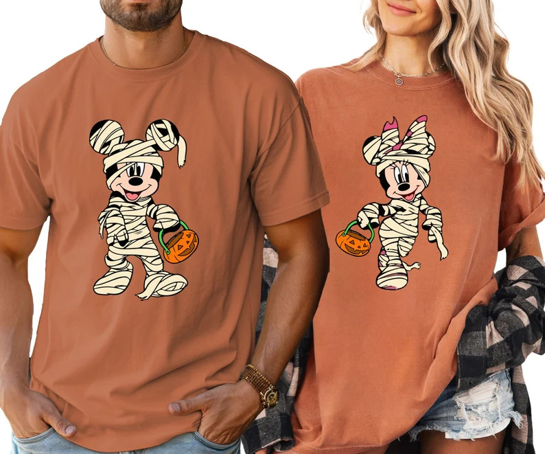 Comfort Colors®mickey Mummy Shirt, Minnie Mummy T-shirt, Mickey and Minnie Halloween Tee, Disney... | Etsy (US)