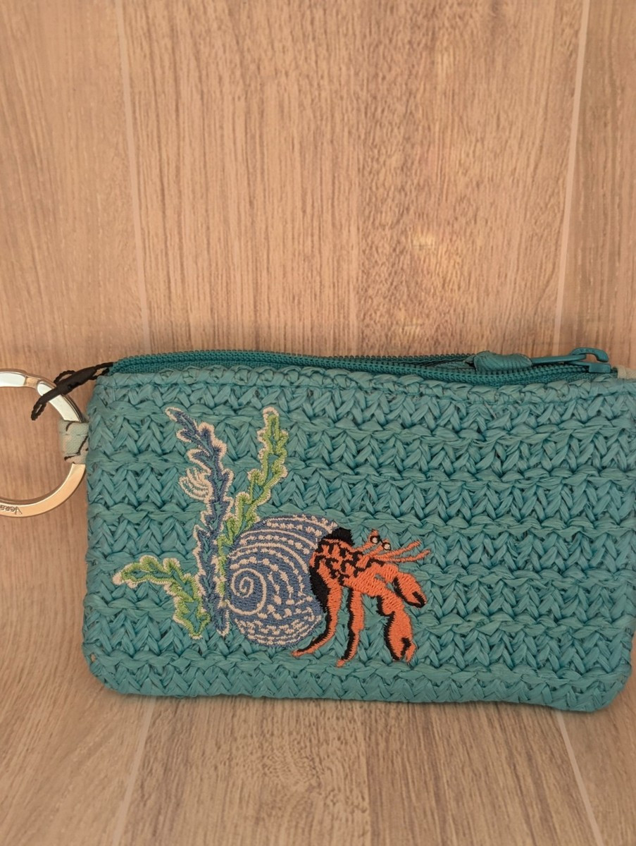 Vera Bradley ANTILLES TREASURE Straw Zip Id case Money wallet change purse | eBay US