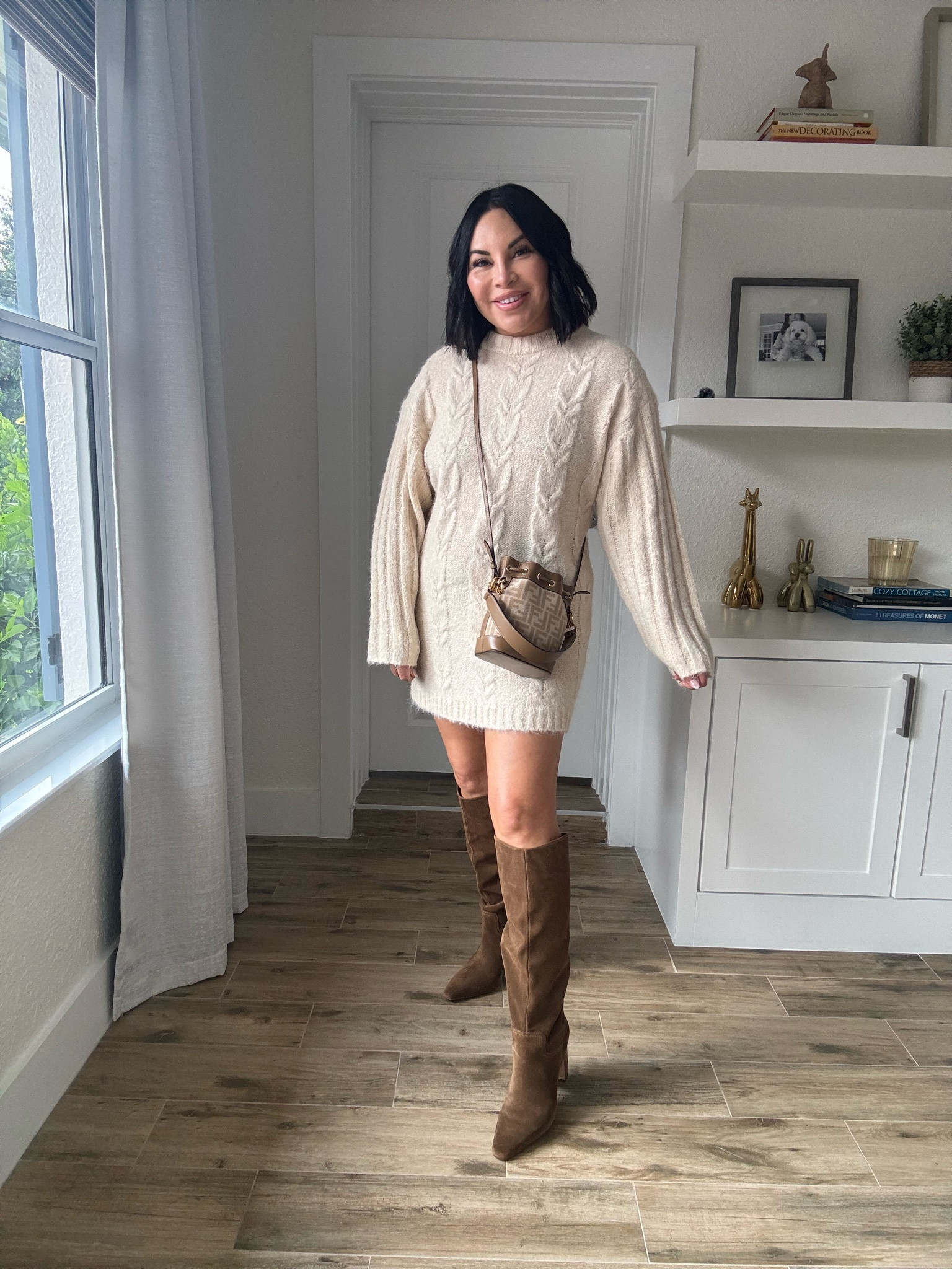 sweater dress 
Fall outfit 
brown boots 

#LTKStyleTip #LTKSeasonal #LTKxNSale