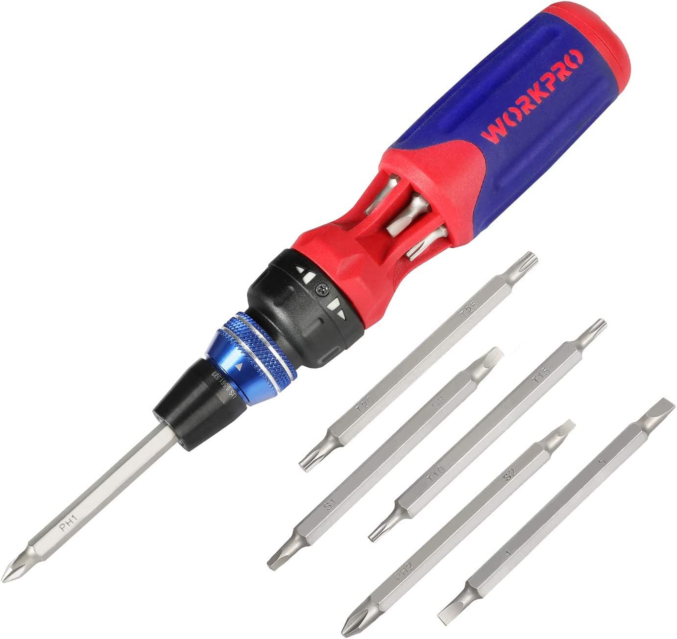 WORKPRO 12-in-1 Ratcheting Multi-Bit Screwdriver Set, Quick-load Mechanism Screwdriver with Doubl... | Amazon (US)