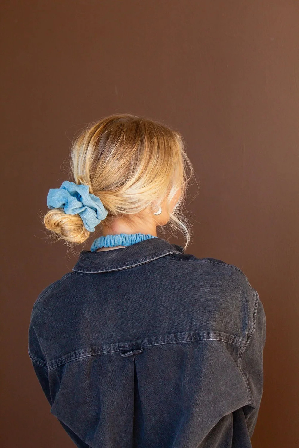Baby Blue Jean Oversized Scrunchie | Shop Andi