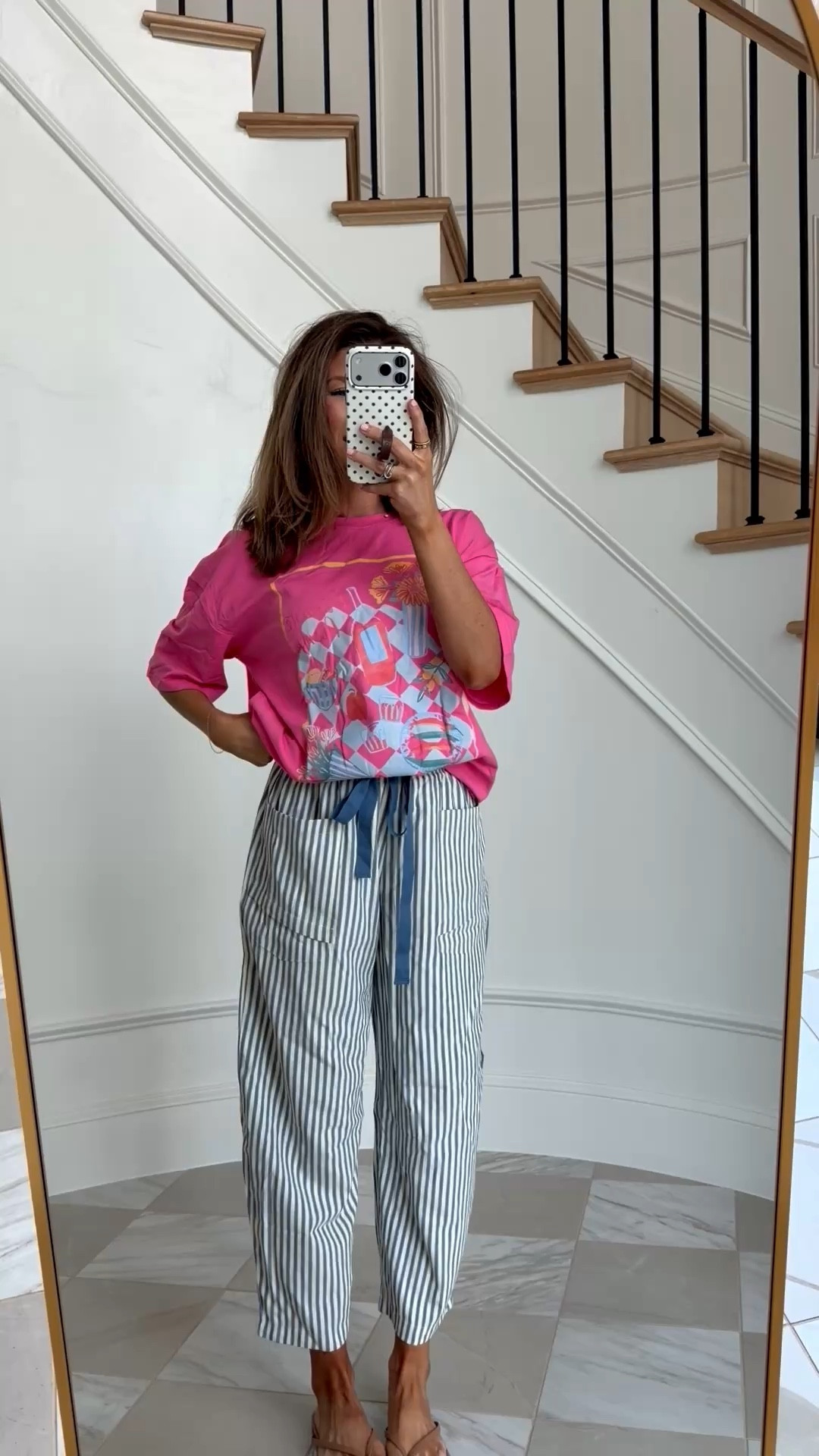 My favorite summer striped barrel pants or a major sale. 33% off and under $20! 