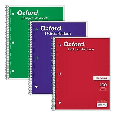 Oxford - 1-Subject Notebook, 8.5" x 11", College Ruled, 100 Sheets - Assorted | Best Buy U.S.