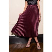 Red Satin Pleated Midi Skirt | Cupshe NL BE