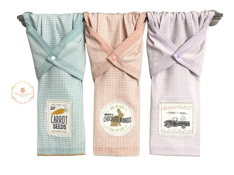 Easter kitchen tea towel, stay put towel, kitchen dish towel, hand drying towel, hanging hand tow... | Etsy (US)