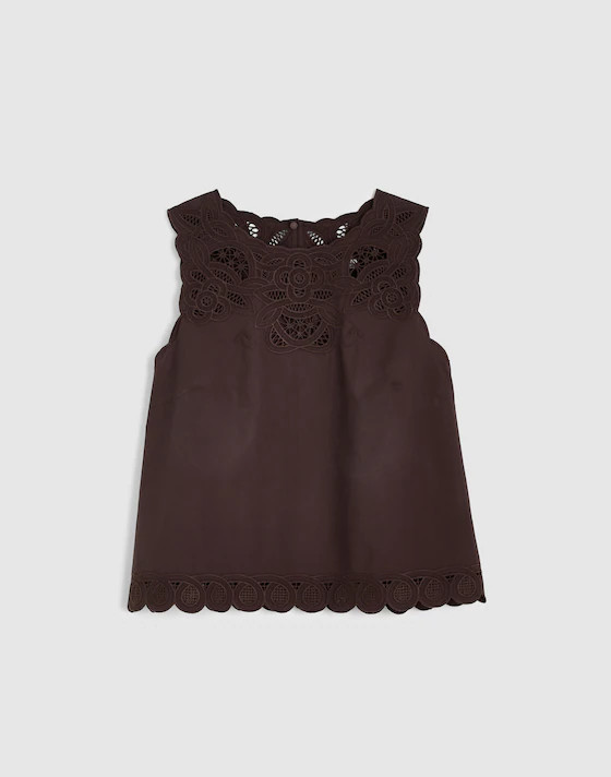 Embroidered Shell Top in Poplin | Madewell