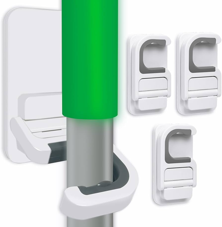 3pack Broom and Mop Holder Wall Mount No Drill Mop and Broom Gripper Mop Handle Hanger Household ... | Amazon (US)