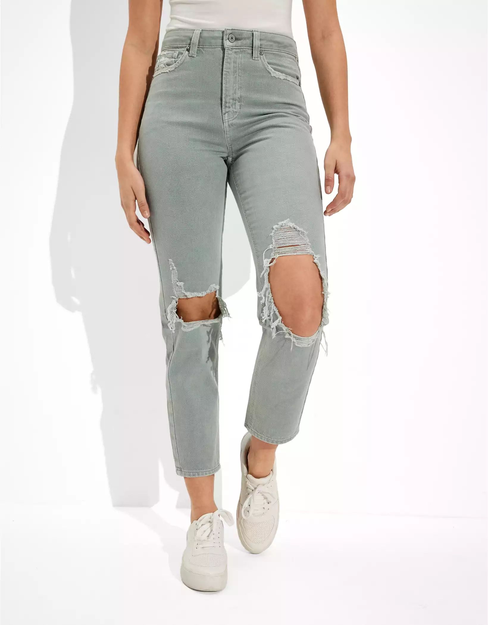 AE Ripped Mom Straight Jean | American Eagle Outfitters (US & CA)