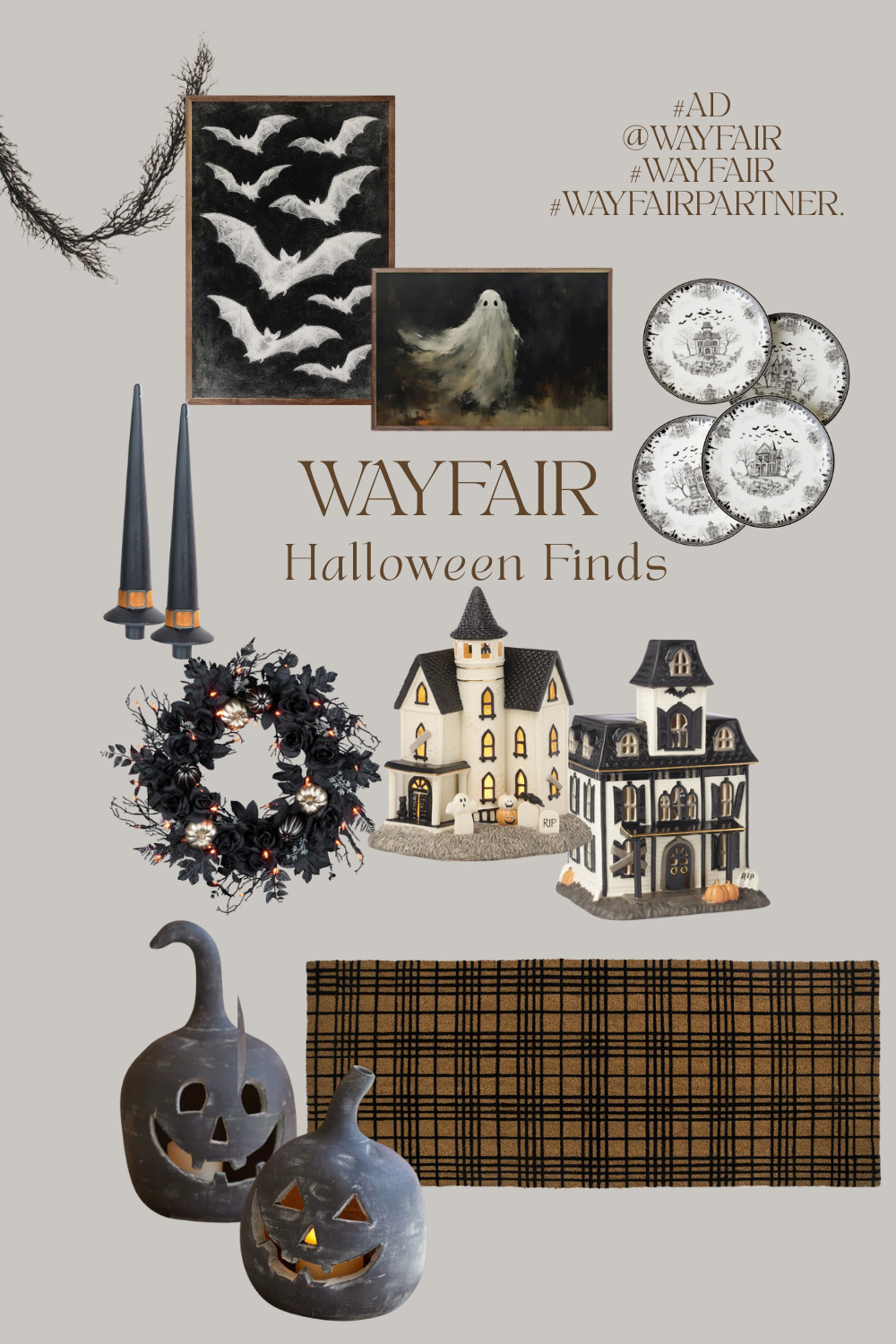 #ad If you’re looking for Halloween decor that feels a little more moody, vintage-inspired, and elevated, these Wayfair finds are SO good. 

From spooky artwork and black taper candles to haunted houses, creepy-cute wreaths, pumpkins, and that gorgeous plaid doormat—I’m loving all of these for creating a Halloween look that feels festive without feeling cheesy.

✨ Save this post for your Halloween shopping list!

🛒 Shop all of these Wayfair Halloween finds through my LTK.
Halloween decor sells out FAST, so if you see something you love, don’t wait!
#WayfairPartner @Wayfair #wayfair
 

 