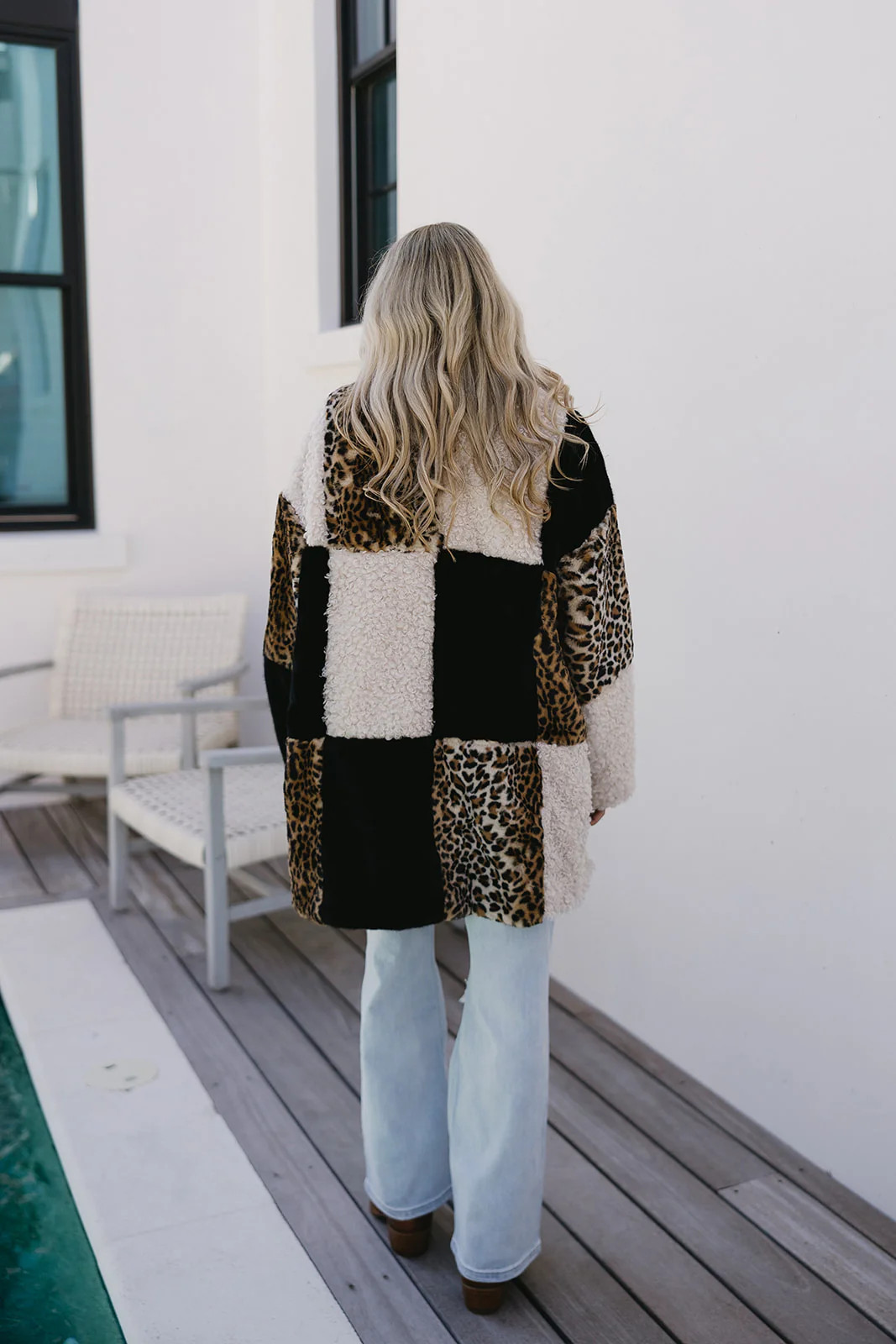 Layna Leopard Print Coat - Black | Triple Threads