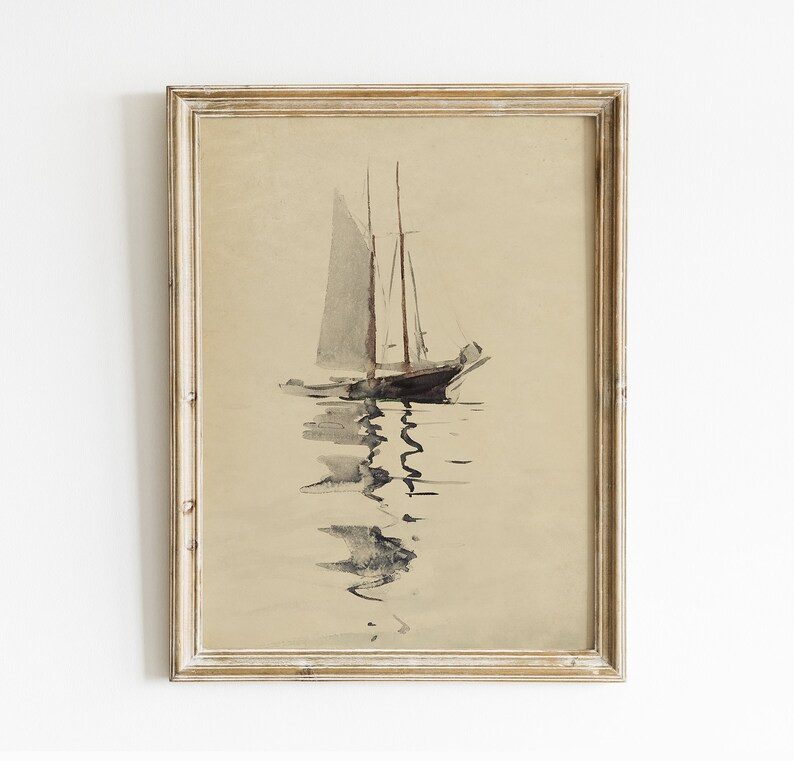 Schooner Painting Seascape Watercolor Sailboat Painting Sea | Etsy | Etsy (US)