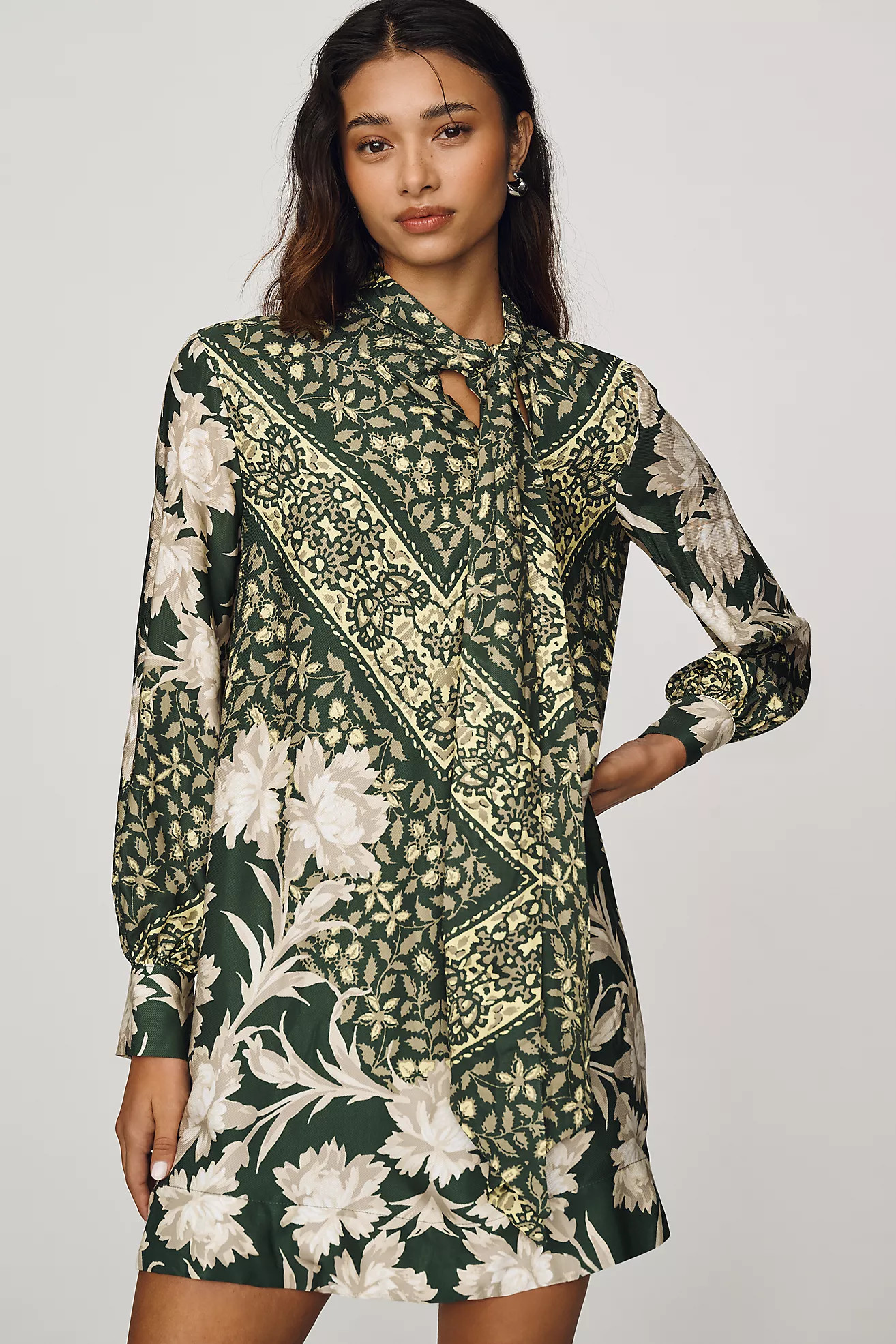 Caroline Tie-Neck Mini Dress by Maeve | Anthropologie (US)