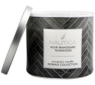 Nautica Noir Mahogany Teakwood 14.5 oz Candle | QVC