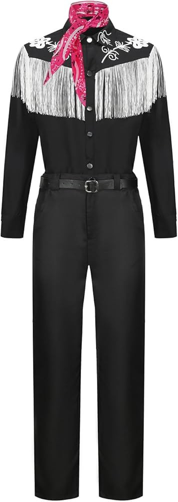 ZFQI Adult Ken Cowboy Costume Men 80s Hippie Disco Outfit Halloween Costume Doll Western Cosplay ... | Amazon (US)