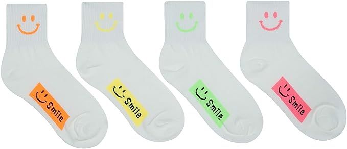 3 to 5 pairs korean crew socks for womens by Mr.paik [shiba inu gift, smiley face, smile ,fun soc... | Amazon (US)