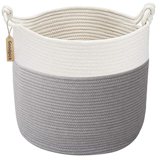 Goodpick Cotton Rope Basket with Handle for Baby Laundry Basket Toy Storage Blanket Storage Nurse... | Amazon (US)