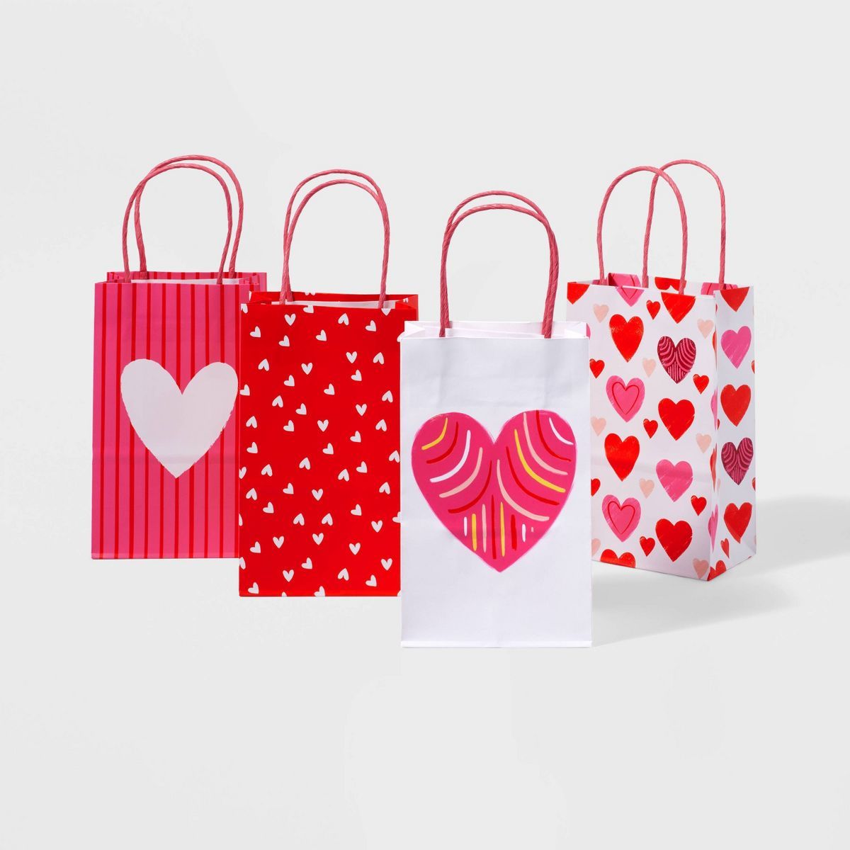 4ct Junior Valentine Tote Pink/Red Hearts - Spritz™ | Target