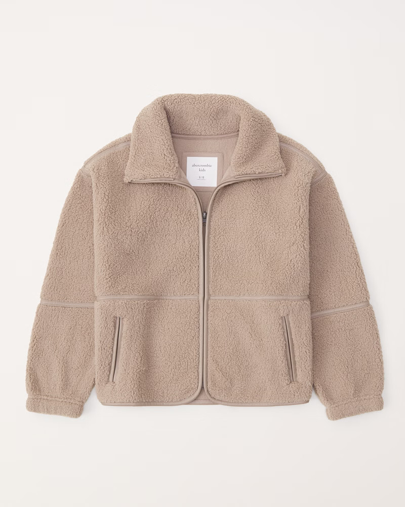 mini-me cozy sherpa full-zip jacket | Abercrombie & Fitch (US)