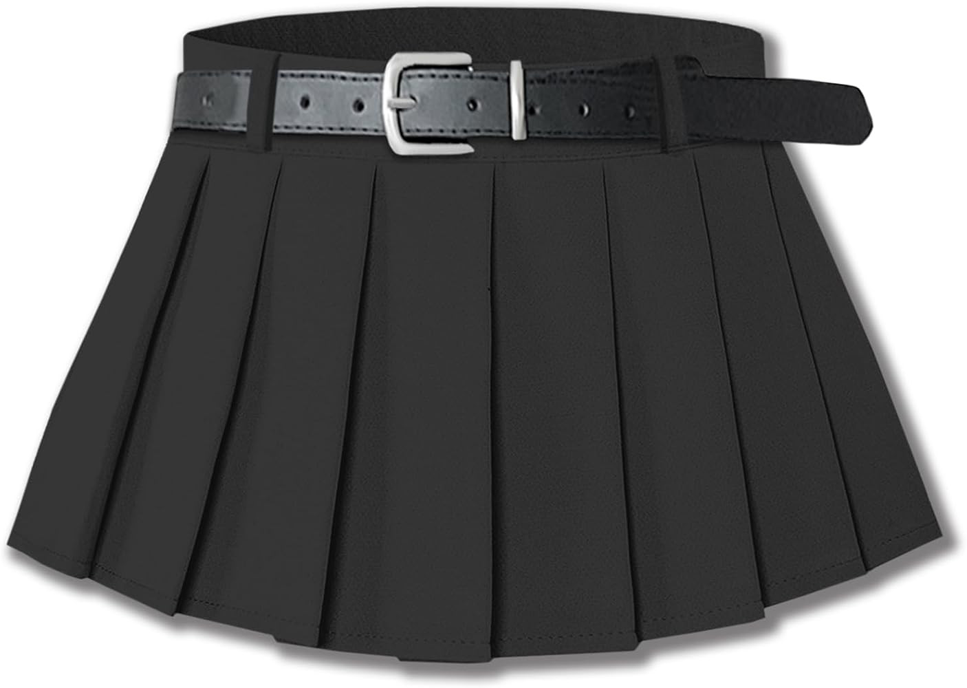 SANGTREE Women's Belted A-Line Stretchy Club Y2k Mini Pleated Skirt with Belt | Amazon (US)