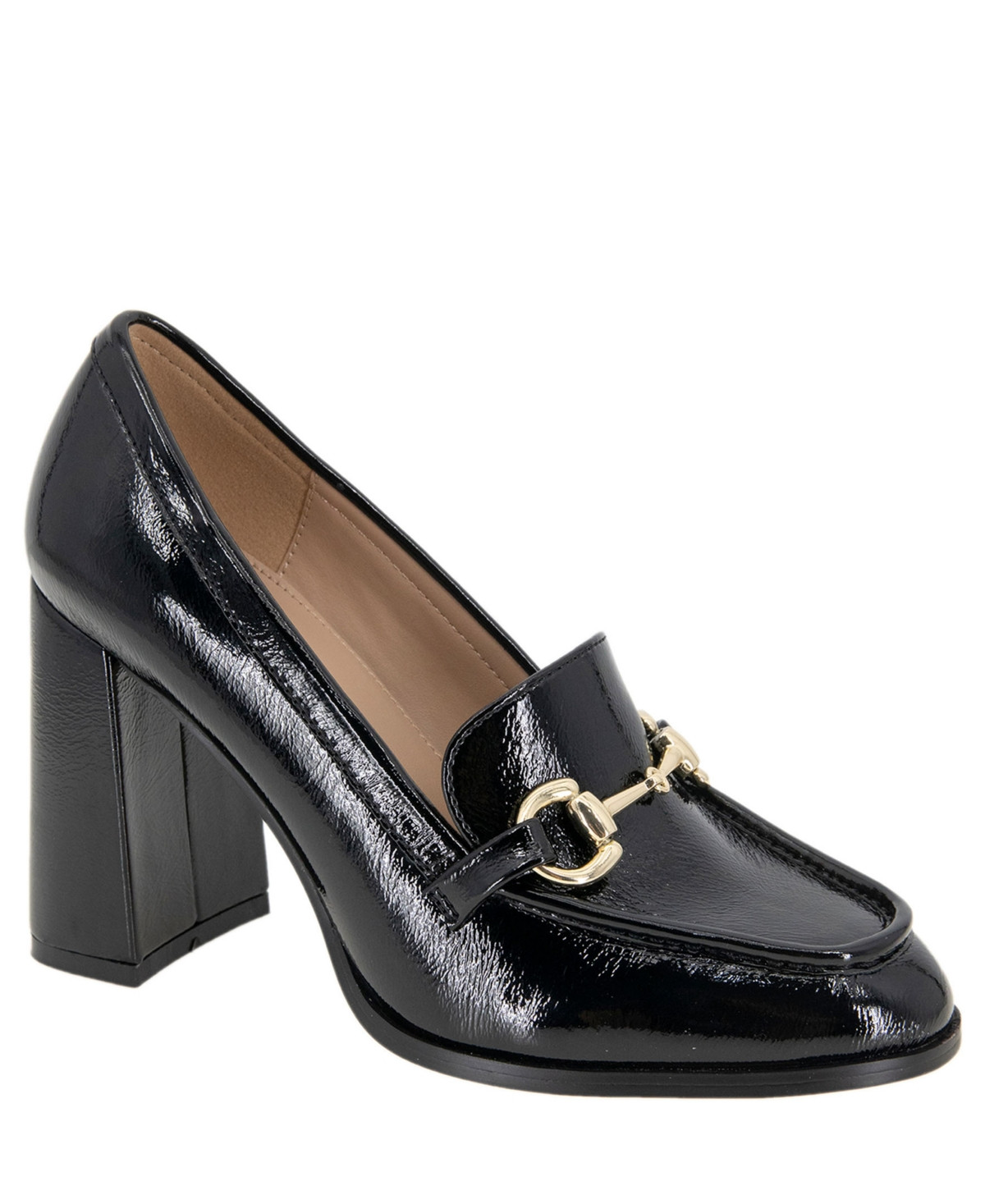 BCBGeneration Women's Yixy Block Heel Loafer - Black Patent | Macy's