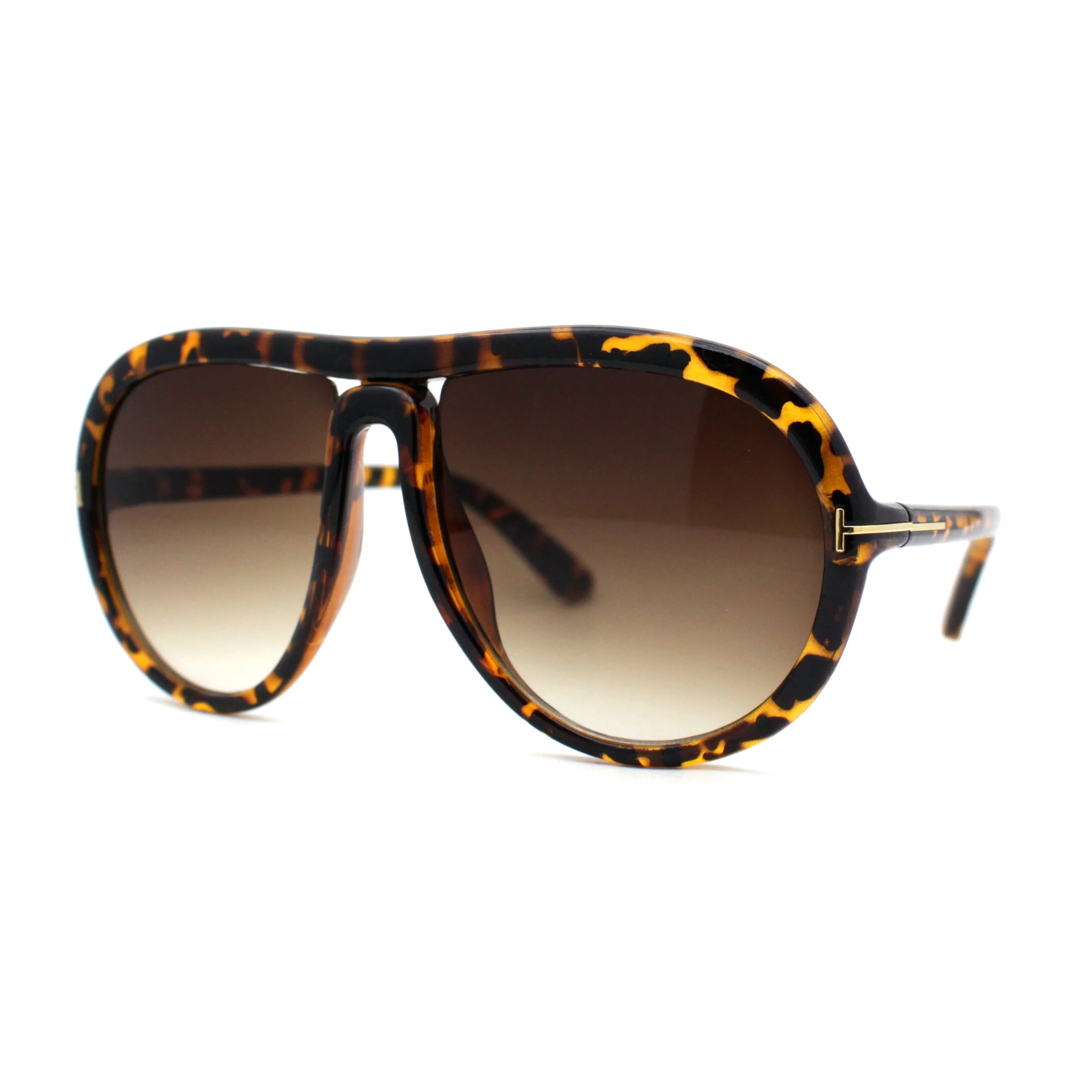 Womens Oversize Chunky Thick Plastic Racer Fashion Sunglasses Tortoise Brown | Walmart (US)