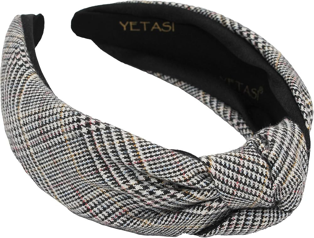 YETASI Plaid Black Headbands for Women are always Trendy. Knotted Headband for Woman is a Designe... | Amazon (US)