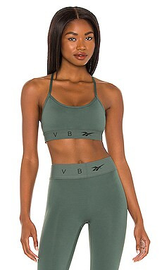 Reebok x Victoria Beckham T-Back Sports Bra in Chalk Green from Revolve.com | Revolve Clothing (Global)