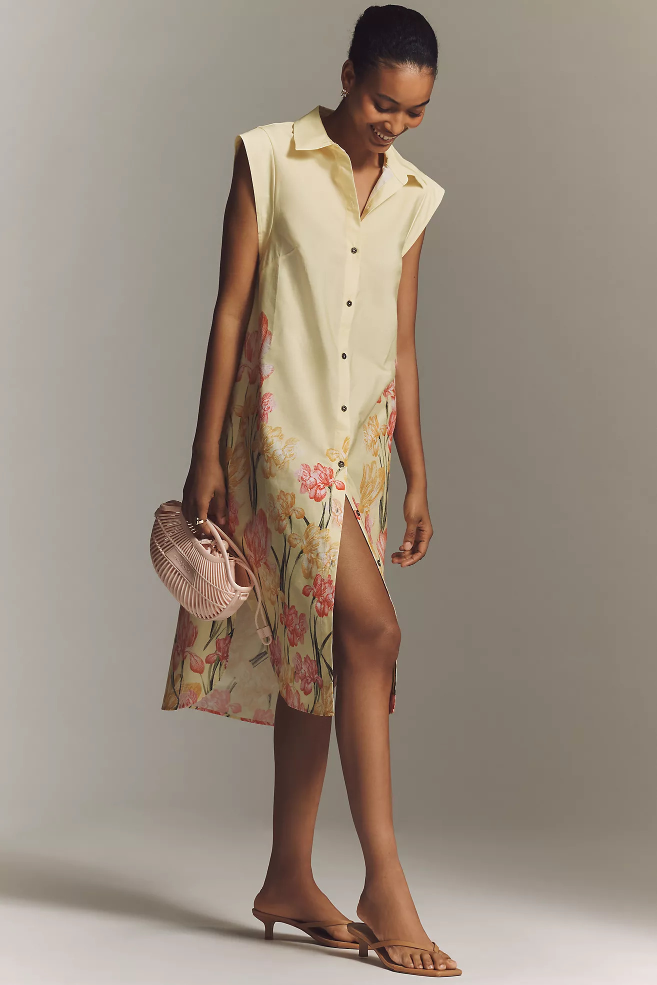 The Lillian Button-Front Midi Dress by Maeve | Anthropologie (US)